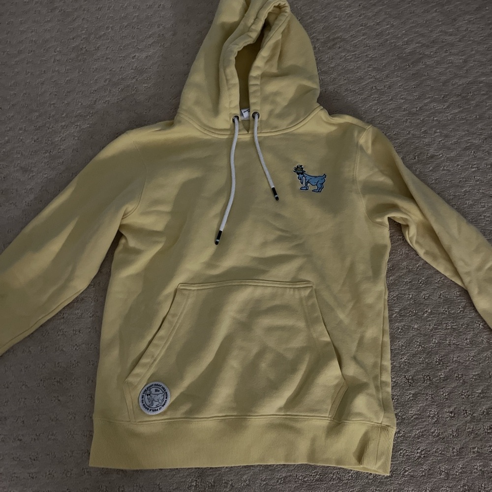 Yellow Hoodie with Embroidered Dog Design